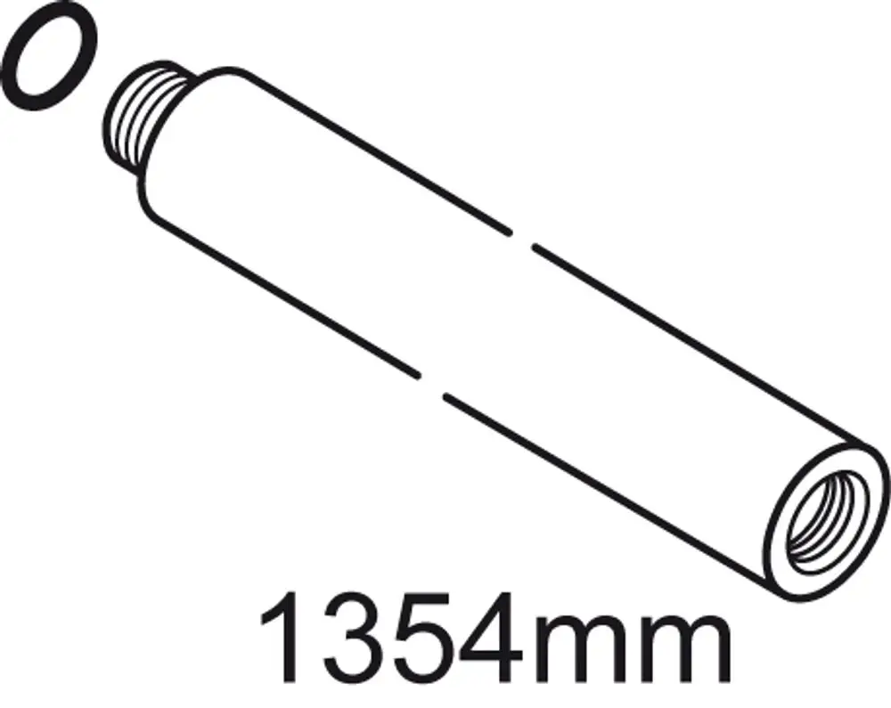 Brausestange in chromfarbener Ausführung, zylindrisch mit Gewinde. Markenlogo von Ideal Standard sichtbar. O-Ring im Bild dargestellt.